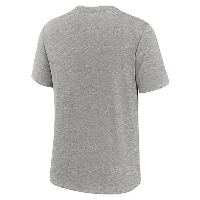 Men's Nike Heather Gray Brooklyn Dodgers Cooperstown Collection Retro Tri-Blend T-Shirt