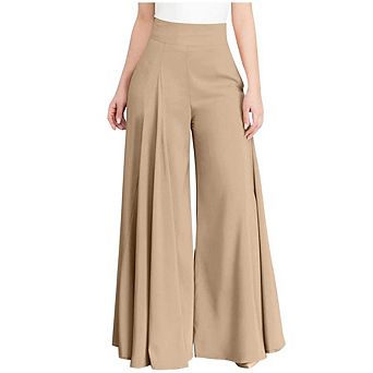 Women's High Waist Wide Leg Pants Flowy Palazzo Pants Casual Dressy Loose Fit Trousers