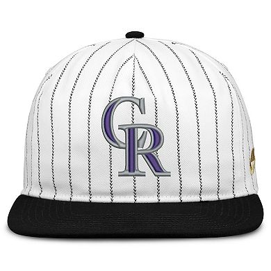 Men's Nike White/Black Colorado Rockies Cooperstown Collection Pro Adjustable Hat