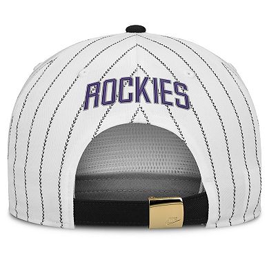 Men's Nike White/Black Colorado Rockies Cooperstown Collection Pro Adjustable Hat