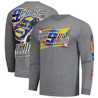 Men's Classic Ink Heather Charcoal Chase Elliott Long Sleeve T-Shirt