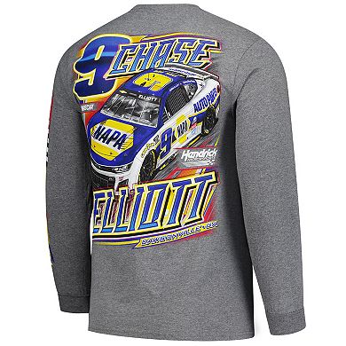 Men's Classic Ink Heather Charcoal Chase Elliott Long Sleeve T-Shirt