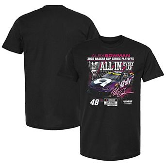 Men's Checkered Flag Sports Black Alex Bowman 2025 NASCAR Cup Series Playoffs Ally T-Shirt