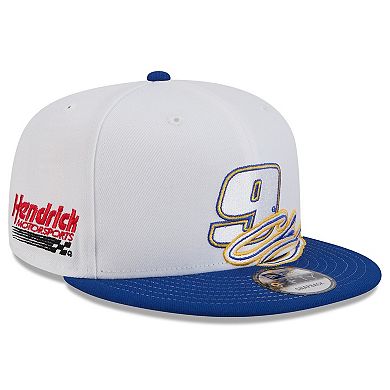 Men's New Era White/Blue Chase Elliott 9FIFTY Snapback Hat