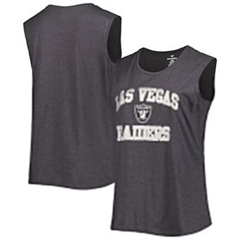 Women's Fanatics Heather Charcoal Las Vegas Raiders Plus Size Tank Top