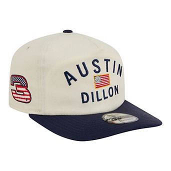 Men's New Era Cream/Navy Austin Dillon Flag 19TWENTY Adjustable Hat