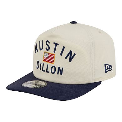 Men's New Era Cream/Navy Austin Dillon Flag 19TWENTY Adjustable Hat