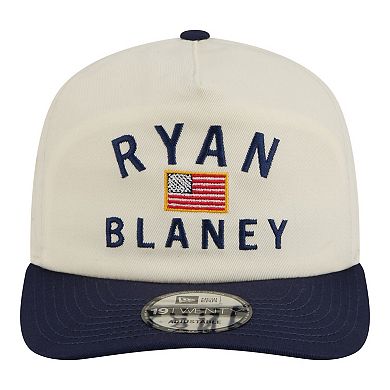 Men's New Era Cream/Navy Ryan Blaney Flag 19TWENTY Adjustable Hat