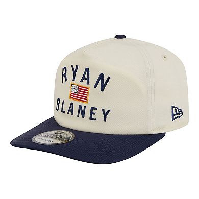Men's New Era Cream/Navy Ryan Blaney Flag 19TWENTY Adjustable Hat