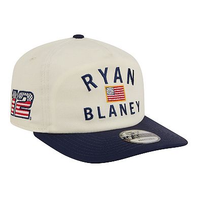 Men's New Era Cream/Navy Ryan Blaney Flag 19TWENTY Adjustable Hat