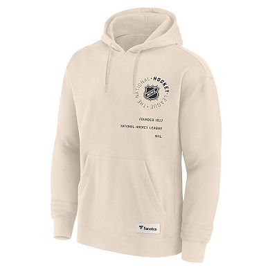 Men's Fanatics Cream NHL-Logo Future Ground Info Pullover Hoodie