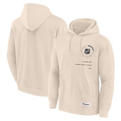 Men's Fanatics Cream NHL-Logo Future Ground Info Pullover Hoodie