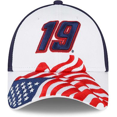 Men's New Era White/Blue Martin Truex Jr 9FORTY Americana Snapback Adjustable Hat