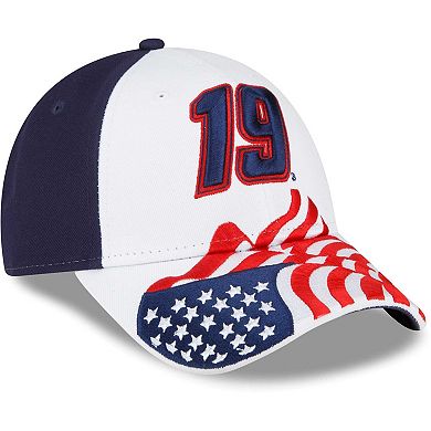 Men's New Era White/Blue Martin Truex Jr 9FORTY Americana Snapback Adjustable Hat