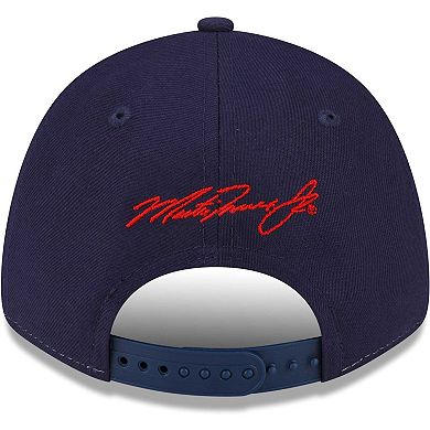 Men's New Era White/Blue Martin Truex Jr 9FORTY Americana Snapback Adjustable Hat
