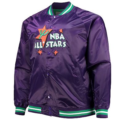 Men's Mitchell & Ness Purple Big & Tall 1995 NBA All-Star Game Hardwood Classics Satin Full-Snap Jacket