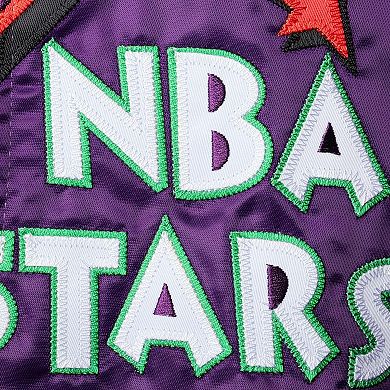 Men's Mitchell & Ness Purple Big & Tall 1995 NBA All-Star Game Hardwood Classics Satin Full-Snap Jacket