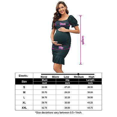Women's Maternity Lantern Short Sleeve Dress