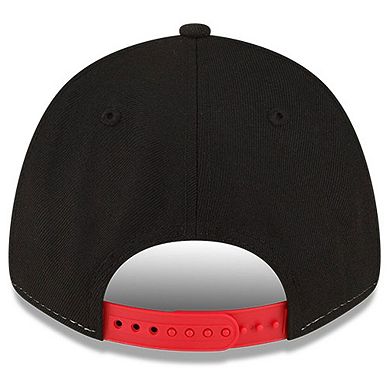 Men's New Era Red/Black NASCAR 75th Aniversary 9FORTY Visor Streak Snapback Adjustable Hat