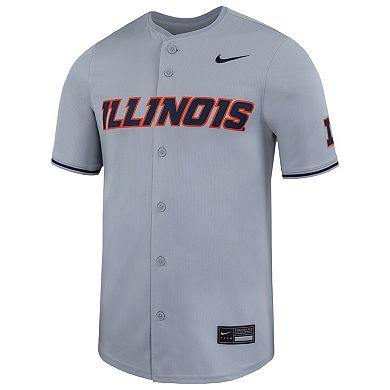 Men's Nike Gray Illinois Fighting Illini Limited Baseball Jersey