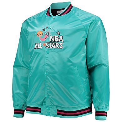 Men's Mitchell & Ness Teal Big & Tall 1996 NBA All-Star Game Hardwood Classics Satin Full-Snap Jacket