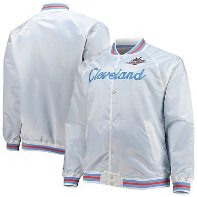 Men's Mitchell & Ness White Big & Tall 1997 NBA All-Star Game Hardwood Classics Satin Full-Snap Jacket