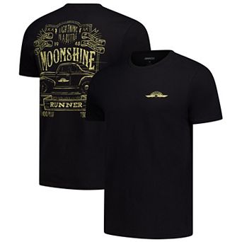Men's Checkered Flag Sports Black NASCAR 2-Spot Moonshine Lightning in a Bottle T-Shirt