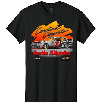 Men's JR Motorsports Official Team Apparel Black Justin Allgaier Carolina Carports Car T-Shirt