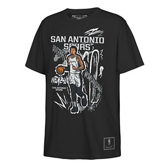Youth Outerstuff Victor Wembanyama Black San Antonio Spurs Chalked Up Player Name & Number T-Shirt