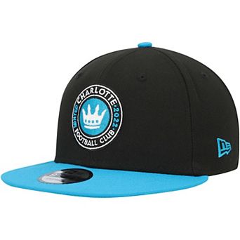 Men's New Era Black/Blue Charlotte FC Two-Tone 9FIFTY Snapback Hat