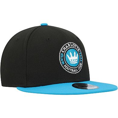 Men's New Era Black/Blue Charlotte FC Two-Tone 9FIFTY Snapback Hat
