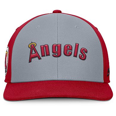 Men's Nike Gray/Red California Angels Cooperstown Collection Pro Performance Snapback Hat