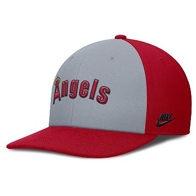 Men's Nike Gray/Red California Angels Cooperstown Collection Pro Performance Snapback Hat
