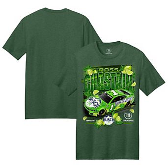 Men's Trackhouse Racing Team Collection Heather Green Ross Chastain Busch Light Lime Car T-Shirt