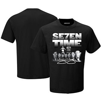 Men's Checkered Flag Sports Black Jimmie Johnson NASCAR Hall of Fame Class of 2024 Seven-Time T-Shirt
