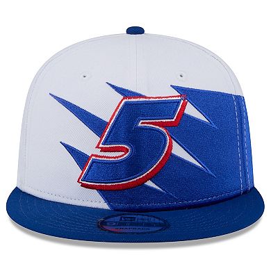 Men's New Era Blue Kyle Larson Jagged 9FIFTY Snapback Hat