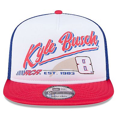 Men's New Era Black Kyle Busch 9FIFTY A-Frame Retro Script Snapback Hat