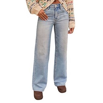 Women's High Waisted Wide Leg Jeans Vintage Relaxed Fit Comfort Denim Pants