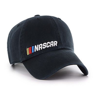 Men's '47 Black NASCAR Low Down Script Clean Up Adjustable Hat