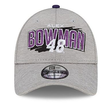 Men's New Era Gray Alex Bowman Name Splash 9FORTY Snapback Adjustable Hat