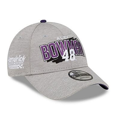 Men's New Era Gray Alex Bowman Name Splash 9FORTY Snapback Adjustable Hat
