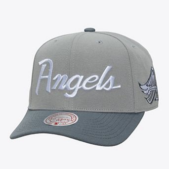 Men's Mitchell & Ness Gray California Angels Cooperstown Thunderstorm Head Coach Pro-Crown Adjustable Hat