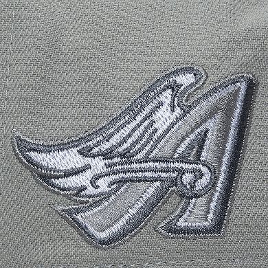 Men's Mitchell & Ness Gray California Angels Cooperstown Thunderstorm Head Coach Pro-Crown Adjustable Hat