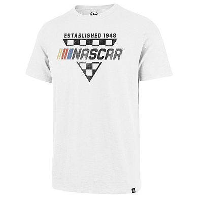 Men's '47 White NASCAR Tri-Check Scrum T-Shirt