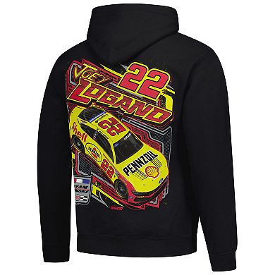 Men's Classic Ink Black Joey Logano Shell Pennzoil Flash Hoodie