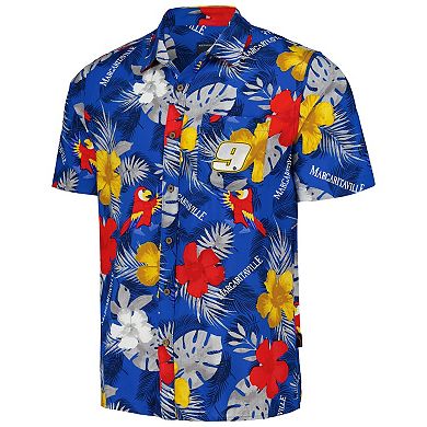 Men's Margaritaville Royal Chase Elliott Island Life Floral Party Full-Button Shirt