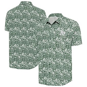 Men's Antigua Green Athletics Resort Button-Up Shirt