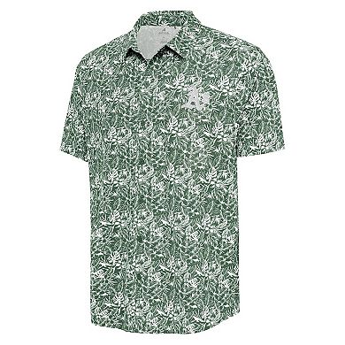 Men's Antigua Green Athletics Resort Button-Up Shirt