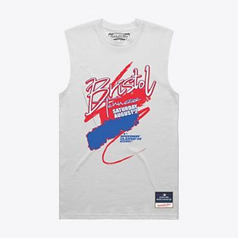 Women's Mitchell & Ness White 2025 Speedway Classic Muscle Tank Top