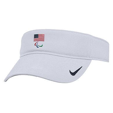 Men's Nike White U.S. Paralympics Ace Performance Adjustable Visor
